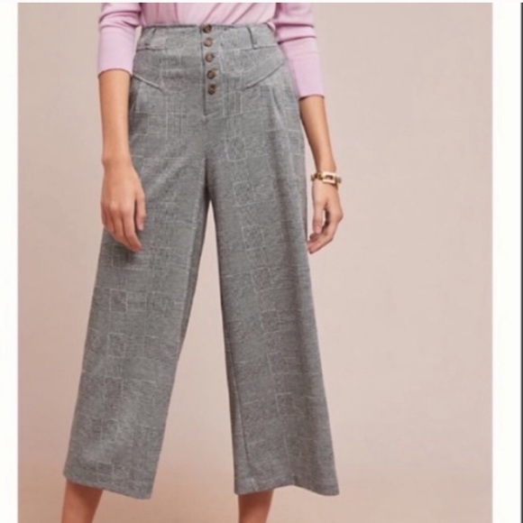 Anthropologie Pants - Anthropologie Cropped Plaid Pants Large Petite